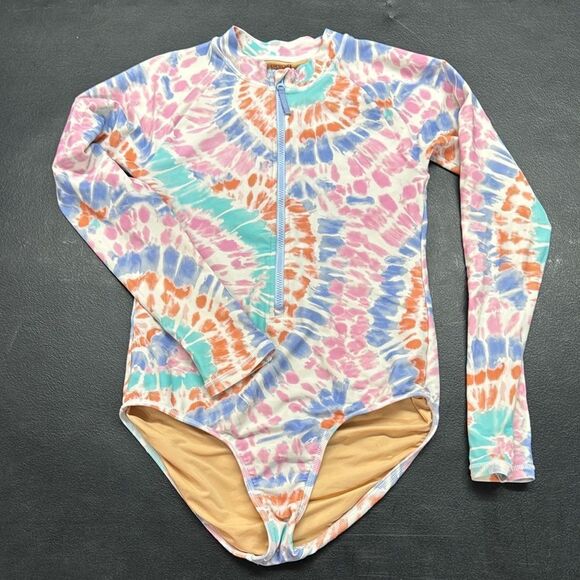 J Crew Crewcuts girls Colorful Tie-Dye Rashguard - Picture 2 of 6